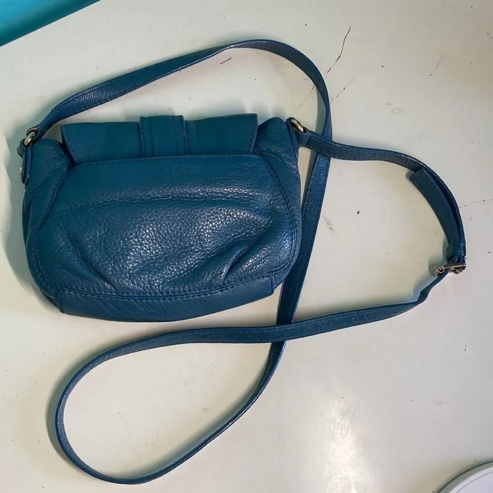 Michael Kors Blue Leather Small Crossbody Bag 6' X 8